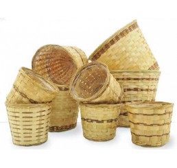 6" Bamboo Planter Basket / Pot Cover